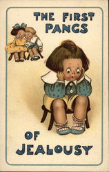 The First Pangs of Jealousy Children Postcard Postcard