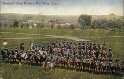 Mounted Troop Cavalry, Fort Riley, Kansas Army Postcard Postcard