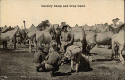 Cavalry Camp and Crap Game Postcard