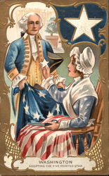 Washington Adopting the Five Pointed Star Presidents Postcard Postcard