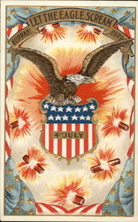 Hurrah! Let The Eagle Scream Hurrah! - 4th July 4th of July Postcard Postcard