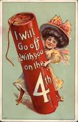 I Will Go Off With You On The 4th - Girla and Rocket Postcard