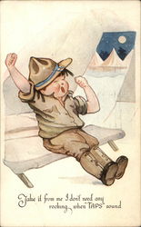 Little Soldier Military Postcard Postcard