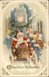 Christmas Greetings Children Postcard Postcard