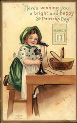 Young Girl on the Telephone Postcard