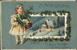 A Merry Christmas Children Postcard Postcard