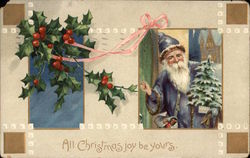 Santa in Blue Robe Santa Claus Postcard Postcard