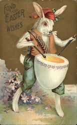 Bunny Playing an "Egg" Drum Postcard