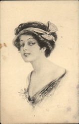 Pretty Lady - B&W Archie Gunn Postcard Postcard