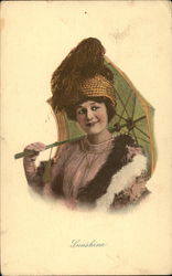 Sunshine - Woman with Parasol Women Postcard Postcard