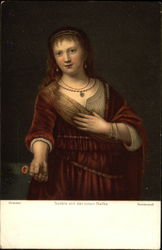 Rembrandt's Painting of Saskia With A Flower Postcard