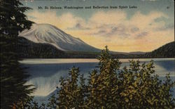 Mt. St. Helens, Washington and Reflection from Spirit Lake Mount St. Helens, WA Postcard Postcard