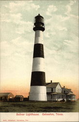 Bolivar Lighthouse Galveston, TX Postcard Postcard