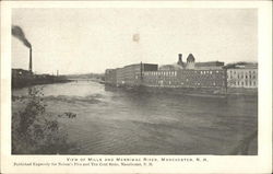 View of Mills and Merrimac River Manchester, NH Postcard Postcard