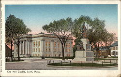 City Hall Square Lynn, MA Postcard Postcard