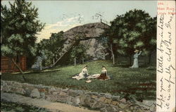 Ladies Picnicing Below Hugh Rock Postcard