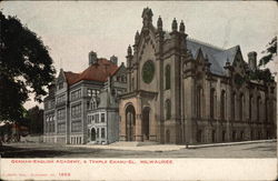 German-English Academy and Temple Emanu-El Milwaukee, WI Postcard Postcard