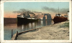 Shipping on the River Milwaukee, WI Postcard Postcard