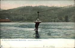 US Life Saving Service, Using the Breeches Buoy Postcard