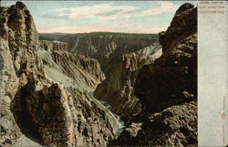 Grand Canyon from Grand View, Yellowstone Park Postcard