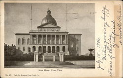 State House, Front View Boston, MA Postcard Postcard