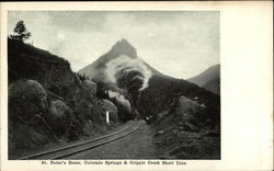 St. Peter's Dome, Colorado Springs & Cripple Creek Short Line Railroad (Scenic) Postcard Postcard