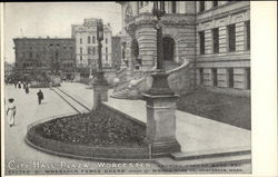 City Hall Plaza Worcester, MA Postcard Postcard