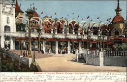 Scene in Luna Park Coney Island, NY Postcard Postcard