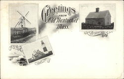 Greetings from Old Nantucket Massachusetts Postcard Postcard