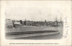 River Front, Looking North from Cherry Street Bridge Toledo, OH Postcard Postcard