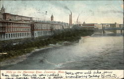 Mills on th Merrimac River Lawrence, MA Postcard Postcard