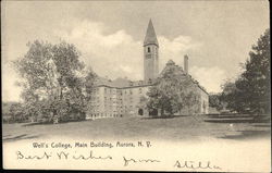 Well's College, Main Building Aurora, NY Postcard Postcard