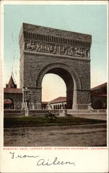 Stanford University - Memoria Arch, Looking West Postcard