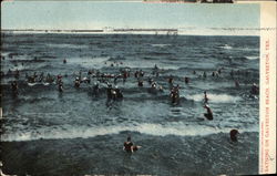 Bathing on the Beach Galveston, TX Postcard Postcard