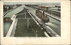 The Famous Soo Locks Sault Ste. Marie, MI Postcard Postcard