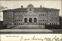 High School Building Postcard