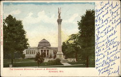 The Simmons Memorial Library & Monument Postcard