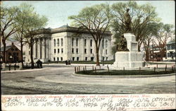 City Hall Square, Showing Public Library and Soldiers' Monument Postcard