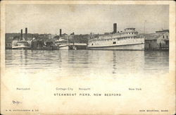 Steamboat Piers New Bedford, MA Postcard Postcard