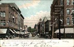 Main Street from High School and High Street Brockton, MA Postcard Postcard