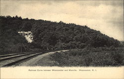 Railroad Curve Between Woonsocket and Manville Rhode Island Postcard Postcard