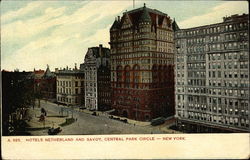 Hotels Netherland and Savoy, Central Park Circle New York, NY Postcard Postcard