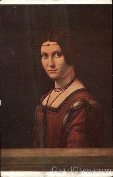 Portrait Presumed to be Lucrezia Crivelli by Leonard de Vinci Art