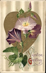 Valentine Greeting Flowers Postcard Postcard