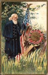 Union Soldier at Memorial Postcard