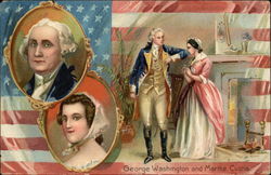 George Washington and Martha Custis Postcard