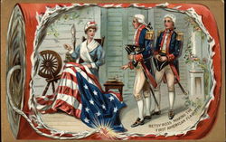 Betsy Ross Making the First American Flag 1776 Patriotic Postcard Postcard