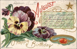 A Happy Birthday - August Postcard Postcard