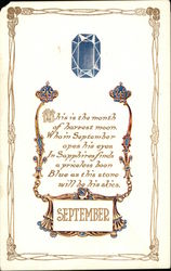 September Months Postcard Postcard