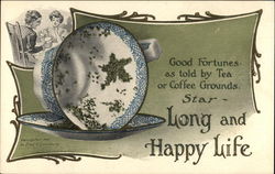 Good Fortunes as Told by Tea or Coffee Grounds. Star - Long and Happy Life Coffee & Tea Postcard Postcard